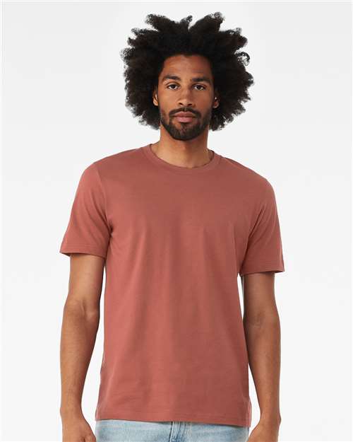 Custom Embroidered BELLA + CANVAS Jersey Tee 3001 Clay