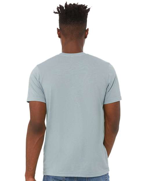 BELLA + CANVAS Triblend Tee 3413 Ice Blue Triblend Custom Embroidered Business Logo