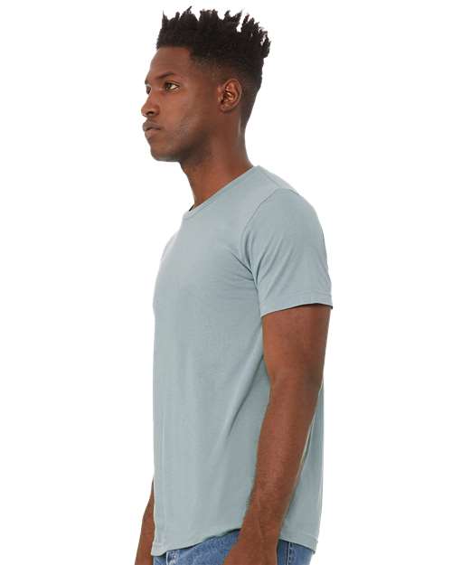 BELLA + CANVAS Triblend Tee 3413 Ice Blue Triblend Custom Embroidered Business Logo