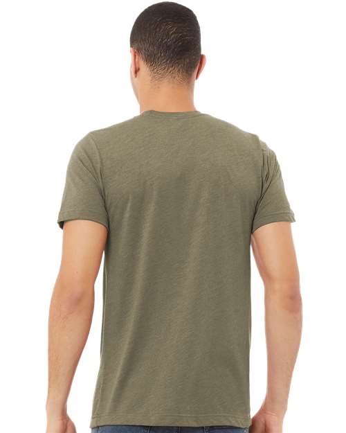 BELLA + CANVAS Triblend Tee 3413 Olive Triblend Custom Embroidered Business Logo