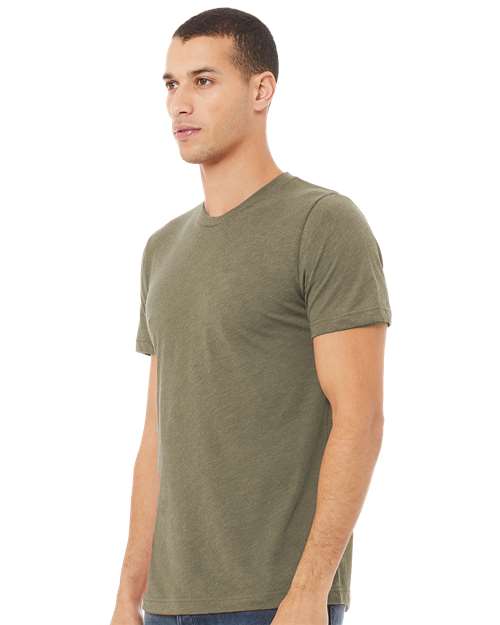 BELLA + CANVAS Triblend Tee 3413 Olive Triblend Custom Embroidered Business Logo