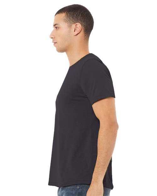 BELLA + CANVAS Triblend Tee 3413 Black Heather Triblend Custom Embroidered Business Logo