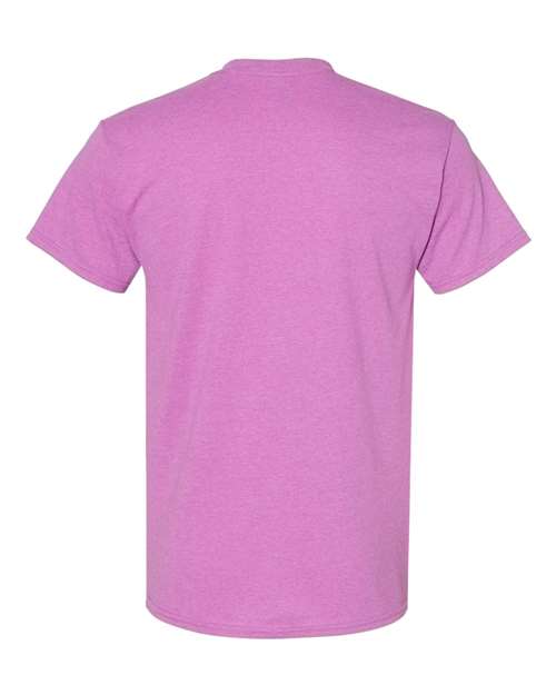 Gildan USA-Made Fine Jersey T-Shirt 5000 Heather Radiant Orchid Custom Embroidered Business Logo