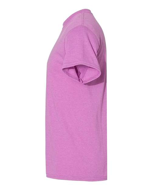 Gildan USA-Made Fine Jersey T-Shirt 5000 Heather Radiant Orchid Custom Embroidered Business Logo