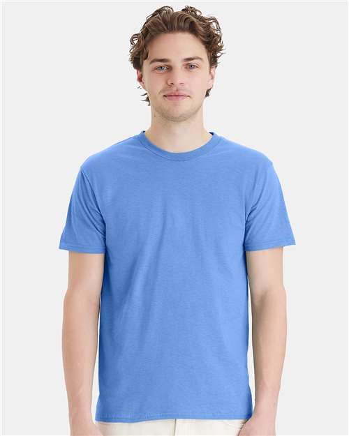 Custom Embroidered Hanes Perfect-T T-Shirt 4980 Carolina Blue