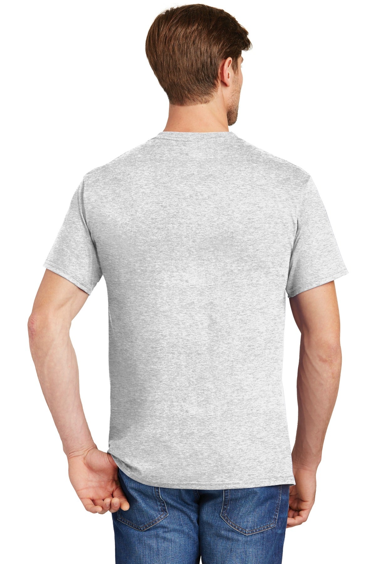 Custom Embroidered Hanes - Authentic 100% Cotton T-Shirt with Pocket. 5590,Ash