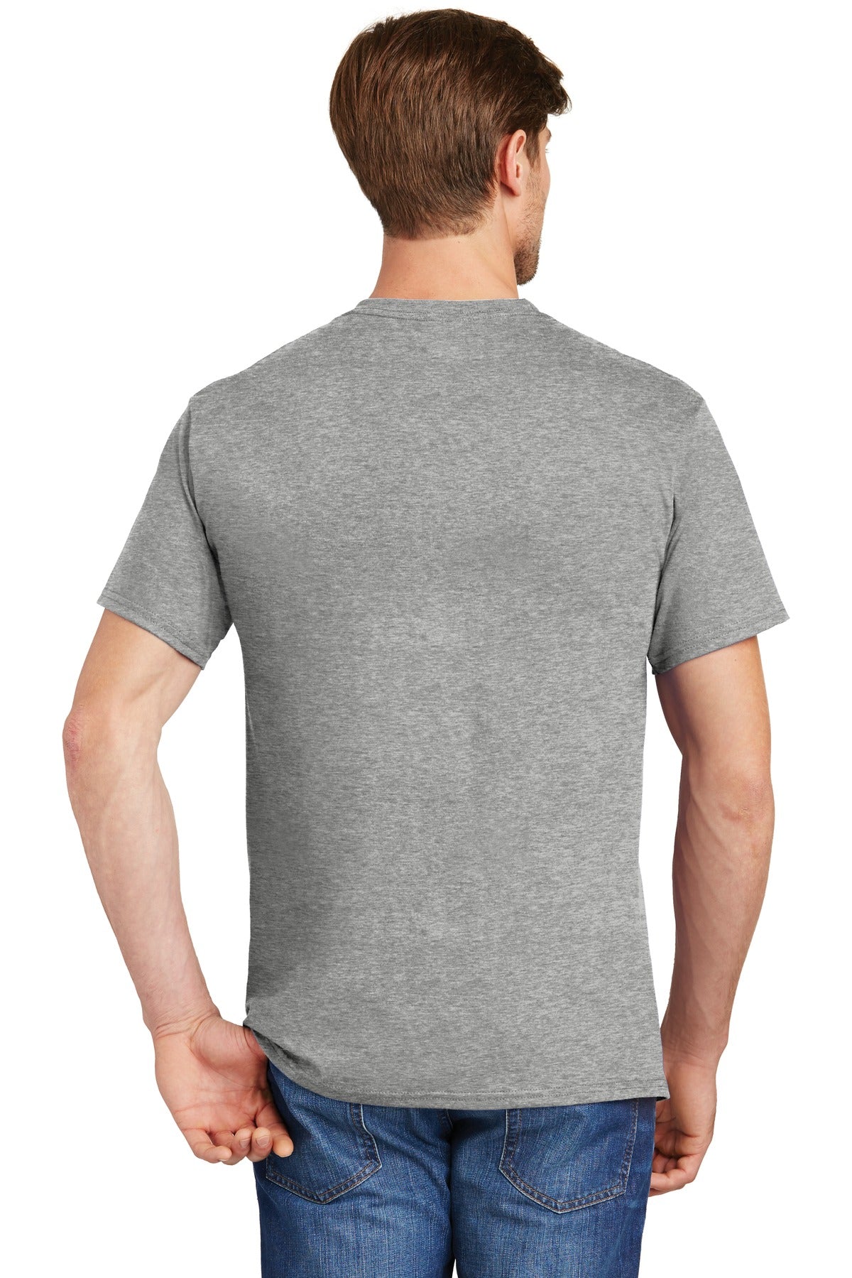 Custom Embroidered Hanes - Authentic 100% Cotton T-Shirt with Pocket. 5590,Light Steel