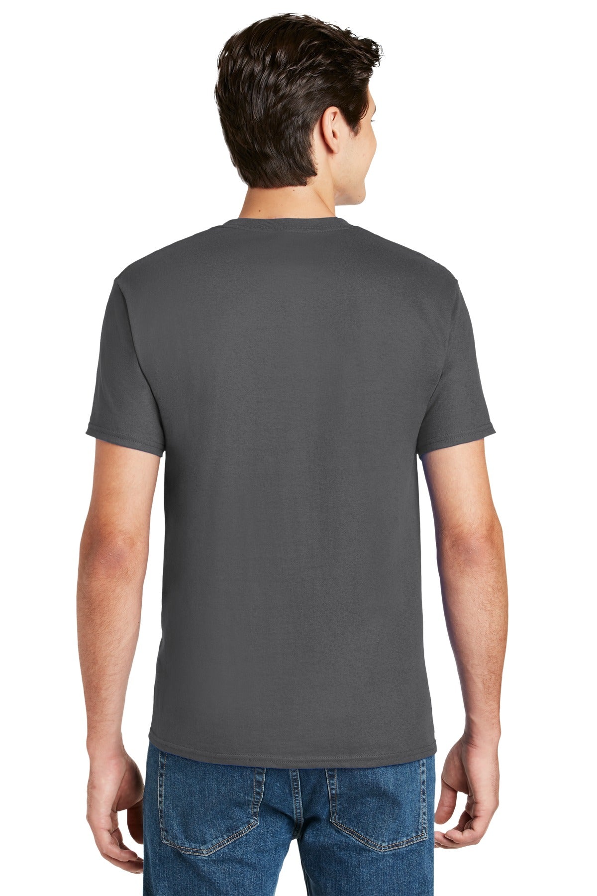 Custom Embroidered Hanes - Authentic 100% Cotton T-Shirt with Pocket. 5590,Smoke Grey