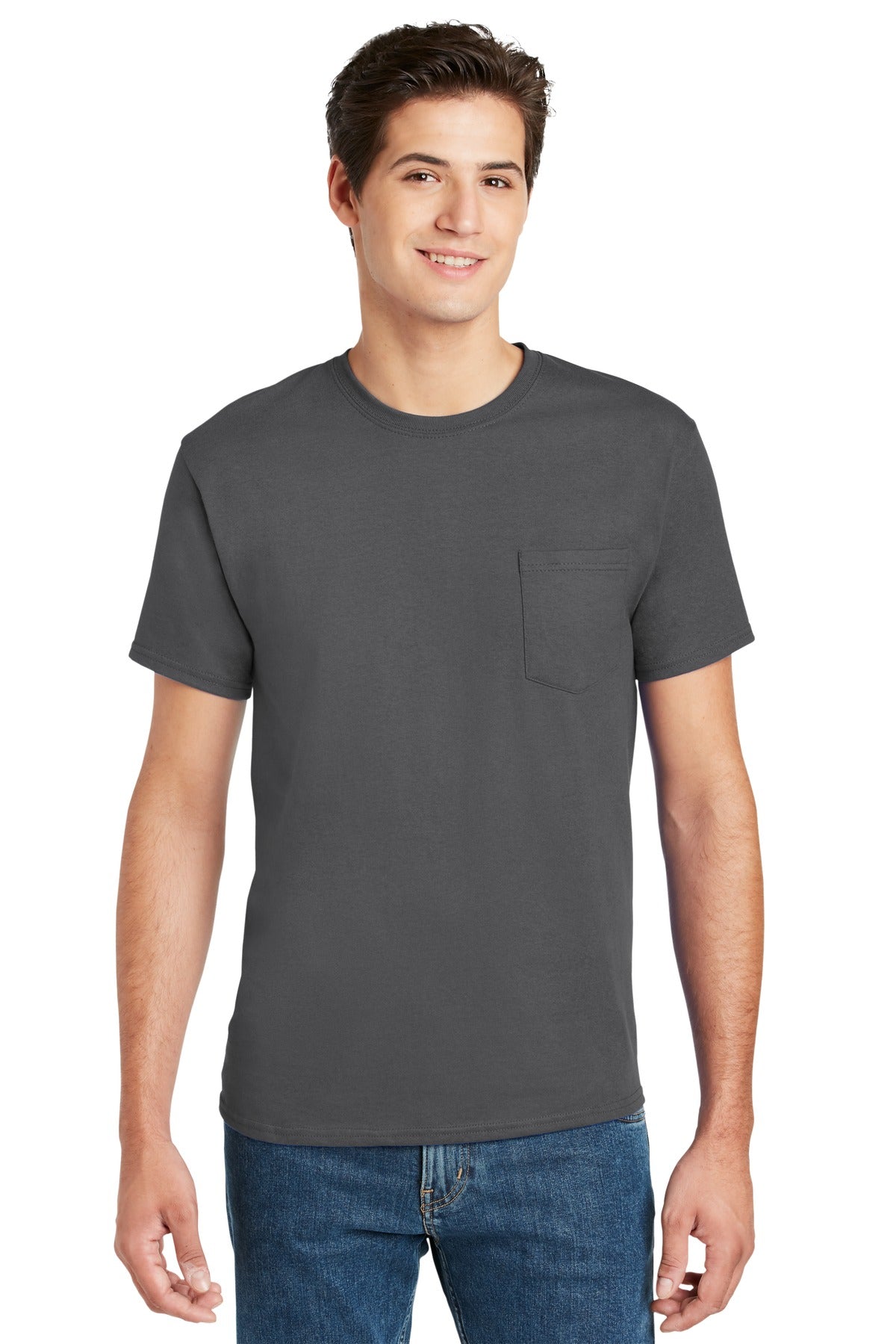 Hanes - Authentic 100% Cotton T-Shirt with Pocket. 5590