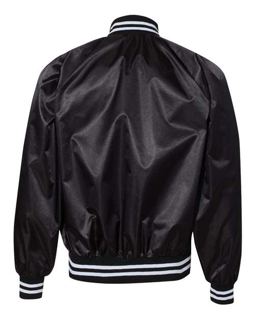 Augusta Sportswear Satin Baseball Jacket Striped Trim 3610