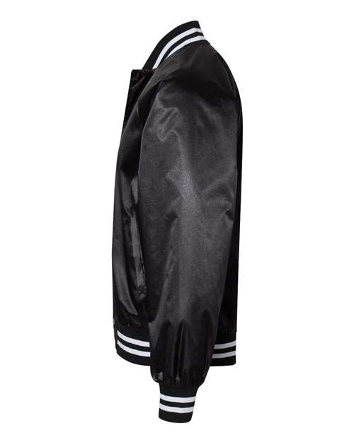 Augusta Sportswear Satin Baseball Jacket Striped Trim 3610