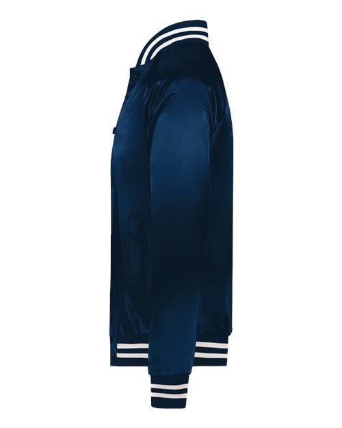 Augusta Sportswear Satin Baseball Jacket Striped Trim 3610