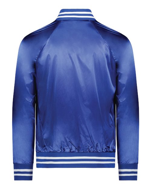 Augusta Sportswear Satin Baseball Jacket Striped Trim 3610