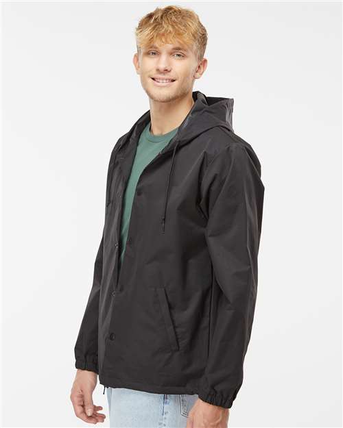 Independent Trading Co. Water-Resistant Hooded Windbreaker EXP95NB Custom Embroidered Business Logo