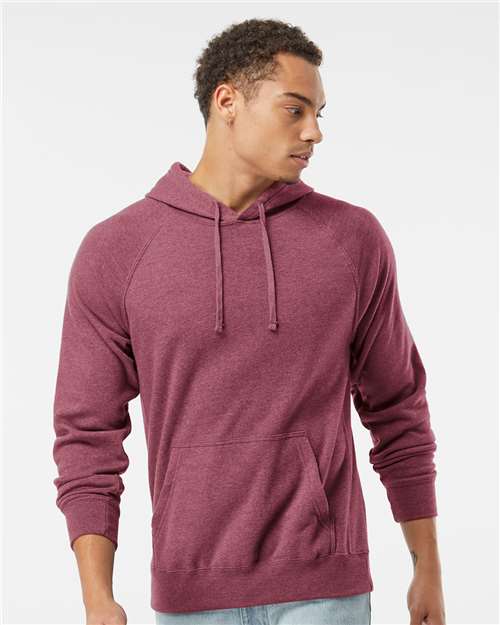 Independent Trading Co. Special Blend Raglan Hooded Sweatshirt PRM33SBP Custom Embroidered Business Logo
