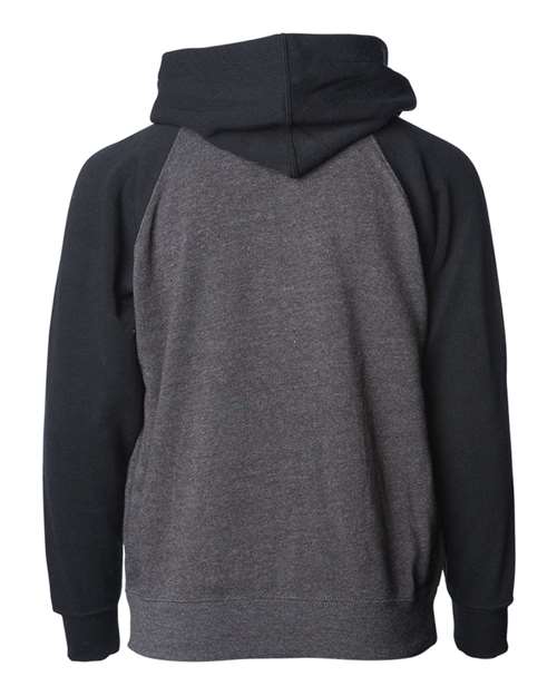 Independent Trading Co. Youth Lightweight Special Blend Raglan Zip Hood PRM15YSBZ Custom Embroidered Business Logo