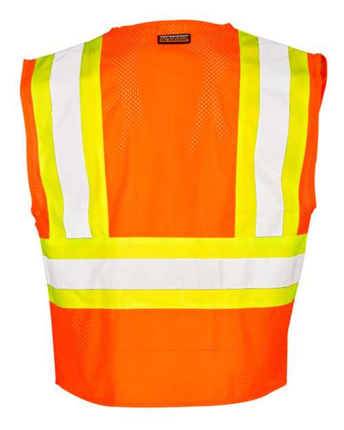 Custom EmbroideredKishigo Unisex Contrasting Mesh Breakaway Vest 5478 Orange