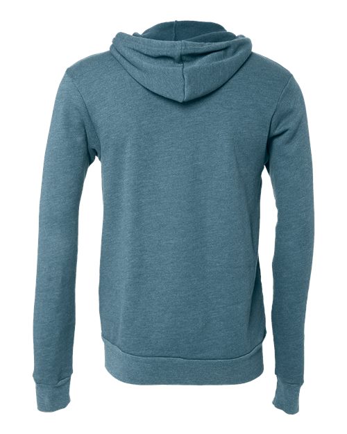 BELLA + CANVAS USA-Made High Visibility Hooded Sweatshirt 3739 Heather Columbia Blue Custom Embroidered Business Logo