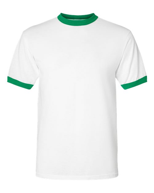 Augusta Sportswear 50/50 Ringer T-Shirt 710 White/ Kelly