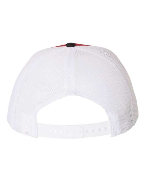 Richardson Snapback Trucker Cap 112 Red/ White Custom Embroidered Business Logo