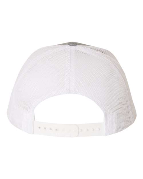 Richardson Snapback Trucker Cap 112 Heather Grey/ White Custom Embroidered Business Logo