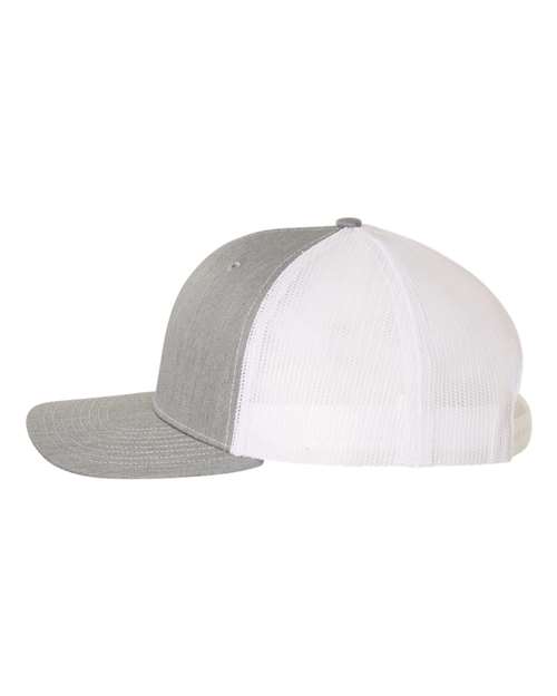 Richardson Snapback Trucker Cap 112 Heather Grey/ White Custom Embroidered Business Logo