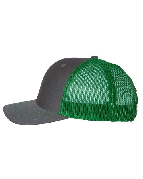 Richardson Snapback Trucker Cap 112 Charcoal/ Kelly Custom Embroidered Business Logo