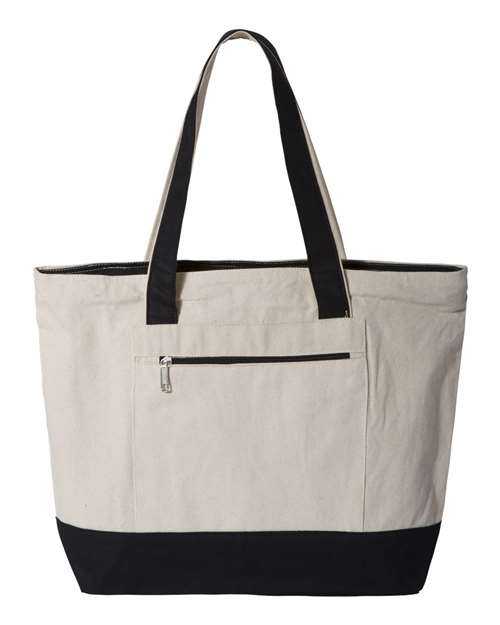 Q-Tees Non-Woven Tote Bag Q126300 Custom Embroidered Business Logo