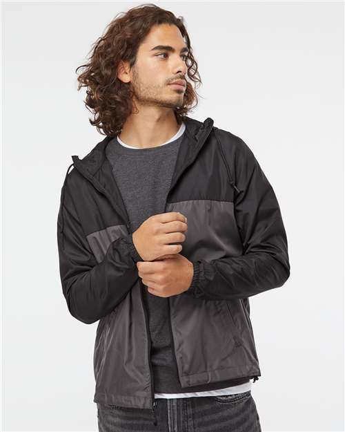 Custom Embroidered Independent Trading Co. Lightweight Windbreaker Full-Zip Jacket EXP54LWZ Black/ Graphite