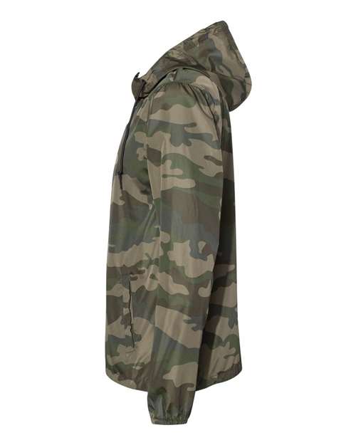 Independent Trading Co. Lightweight Windbreaker Full-Zip Jacket EXP54LWZ Forest Camo Custom Embroidered Business Logo