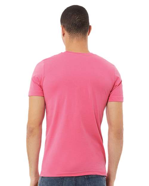 BELLA + CANVAS Jersey Tee 3001 Charity Pink Custom Embroidered Business Logo