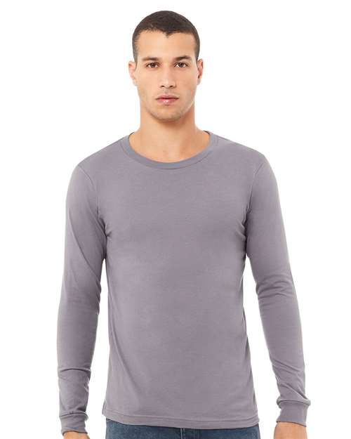 Custom Embroidered BELLA + CANVAS Jersey Long Sleeve Tee 3501 Storm