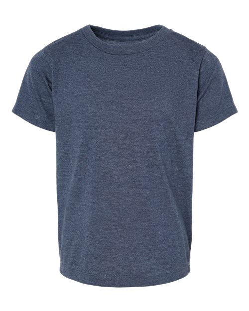 BELLA + CANVAS Toddler Jersey Tee 3001T Heather Navy Custom Embroidered Business Logo
