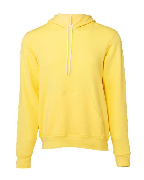 BELLA + CANVAS Sponge Fleece Hoodie 3719 Yellow Custom Embroidered Business Logo