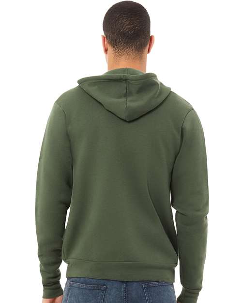 BELLA + CANVAS Sponge Fleece Full-Zip Hoodie 3739 Military Green