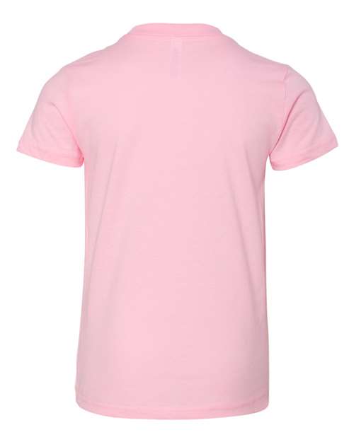 BELLA + CANVAS Youth Jersey Tee 3001Y Pink Custom Embroidered Business Logo