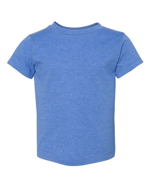 BELLA + CANVAS Toddler Jersey Tee 3001T Heather Columbia Blue Custom Embroidered Business Logo