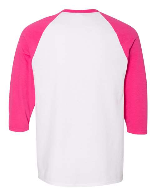 Gildan Heavy Cotton™ Raglan Three-Quarter Sleeve T-Shirt 5700 Custom Embroidered Business Logo