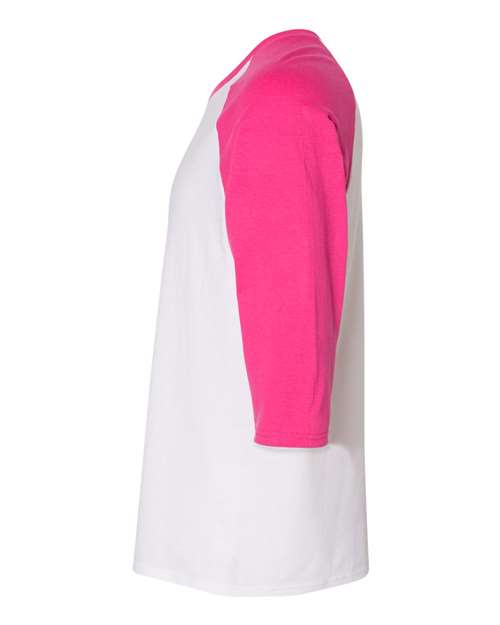 Gildan Heavy Cotton™ Raglan Three-Quarter Sleeve T-Shirt 5700 Custom Embroidered Business Logo