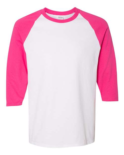 Gildan Heavy Cotton™ Raglan Three-Quarter Sleeve T-Shirt 5700 Custom Embroidered Business Logo