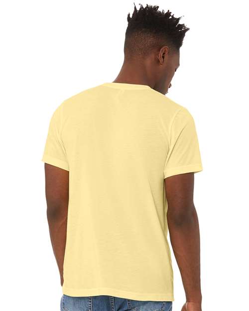 BELLA + CANVAS Triblend Tee 3413 Pale Yellow Triblend Custom Embroidered Business Logo