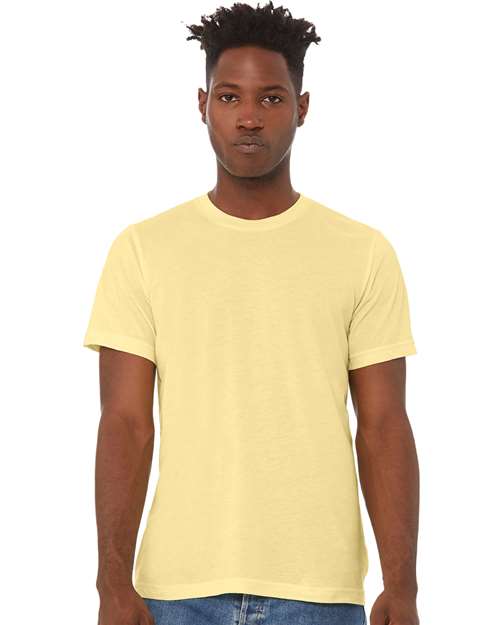Custom Embroidered BELLA + CANVAS Triblend Tee 3413 Pale Yellow Triblend
