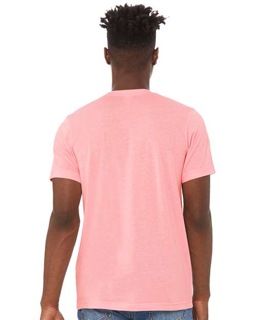 BELLA + CANVAS Triblend Tee 3413 Pink Triblend Custom Embroidered Business Logo