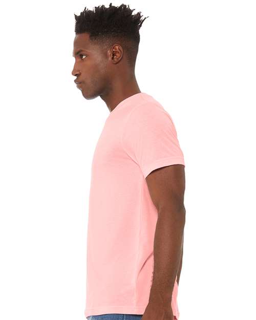 BELLA + CANVAS Triblend Tee 3413 Pink Triblend Custom Embroidered Business Logo