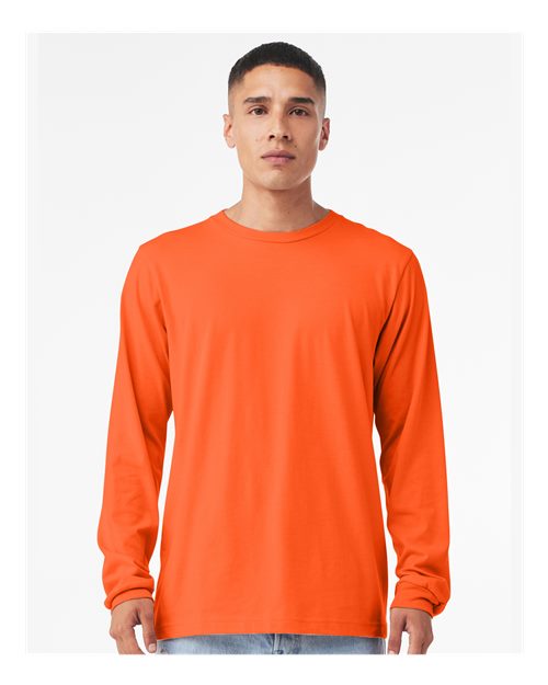 Custom Embroidered BELLA + CANVAS Jersey Long Sleeve Tee 3501 Orange
