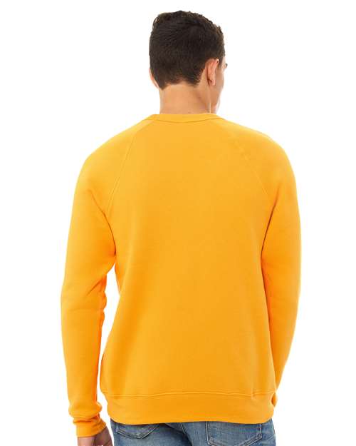 BELLA + CANVAS Sponge Fleece Raglan Crewneck Sweatshirt 3901 Custom Embroidered Business Logo