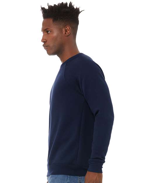 BELLA + CANVAS Sponge Fleece Raglan Crewneck Sweatshirt 3901 Custom Embroidered Business Logo