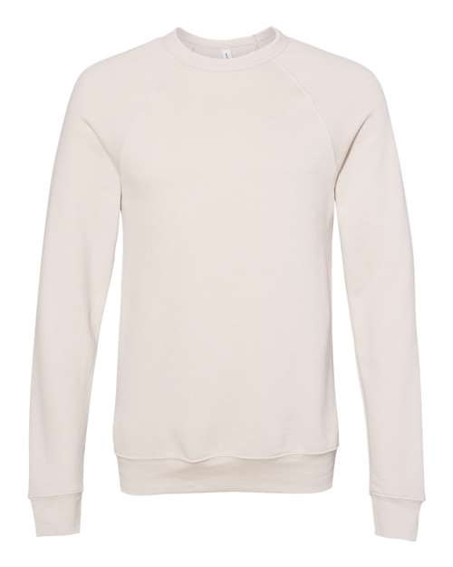BELLA + CANVAS Sponge Fleece Raglan Crewneck Sweatshirt 3901 Custom Embroidered Business Logo