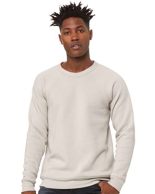BELLA + CANVAS Sponge Fleece Raglan Crewneck Sweatshirt 3901 Custom Embroidered Business Logo