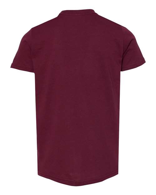 BELLA + CANVAS Youth Jersey Tee 3001Y Maroon Custom Embroidered Business Logo